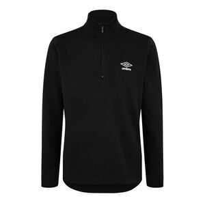 Umbro Mens Club Essential Quarter Zip Regular Sweatshirt / Black
